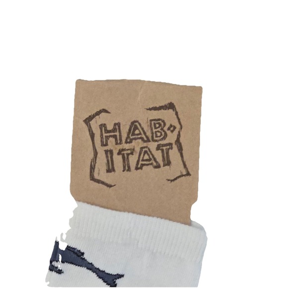 Habitat Socks‎ Unisex L 9-11 White Whales Humpback Orca Made In USA Y2K NEW - Picture 3 of 4